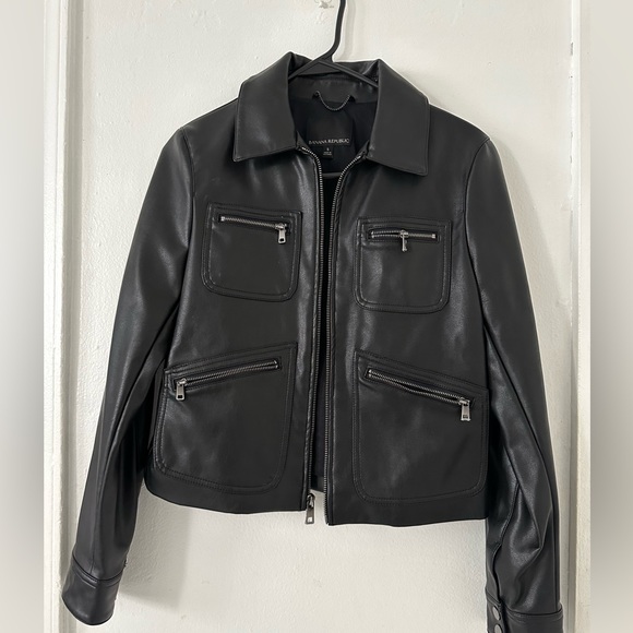 Banana Republic Jackets & Blazers - Banana Republic Size Small Black Vegan Leather Jacket